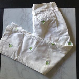 White with fish capris.